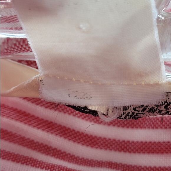 Sears Vintage 80s Red Stripe Long Sleeve‎ Button Up Academia Oxford Blouse Top - Picture 11 of 12